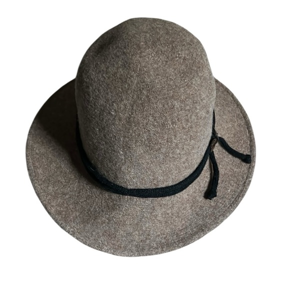 Shireen Boiled Wool Brim Hat with Cord and Button Accent in Brown - Picture 4 of 7